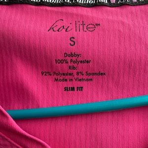 Koi slim fit pink outfit shirt small pants medium